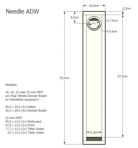 Lautsprecherbox Needle ADW Passiv - Lautsprecher selber bauen by ADW