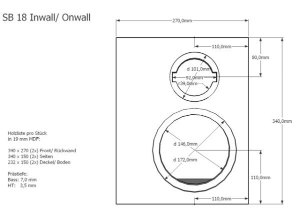 Lautsprecherbox SB 18 InWall Passiv - Lautsprecher selber bauen by AD